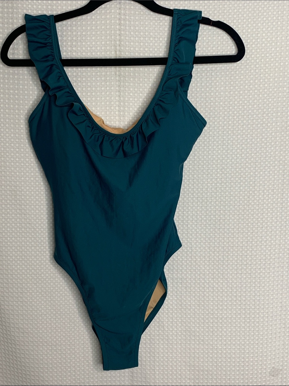 NWT J.Crew  Ruffle One-Piece Scoop back Swimsuit in Blue Teal H2789 SIZE 6